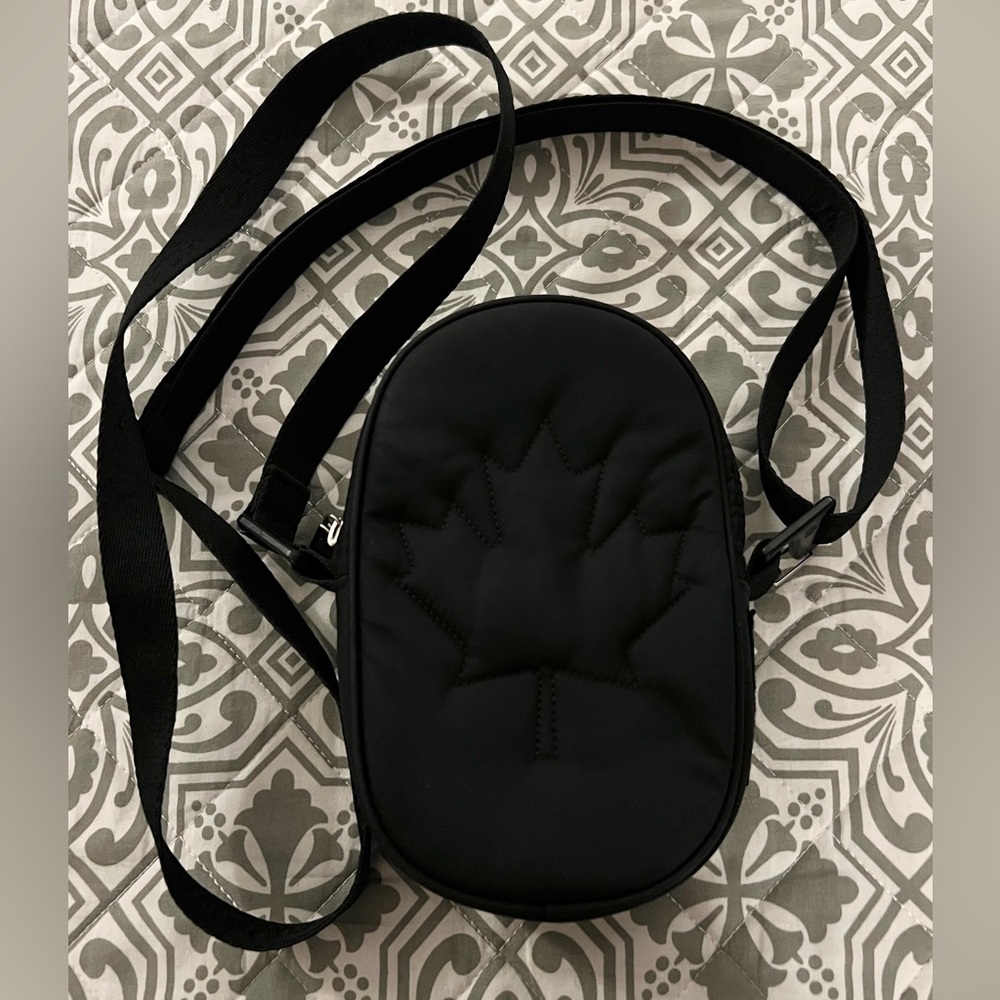 Black, team Canada Lululemon crossbody bag.